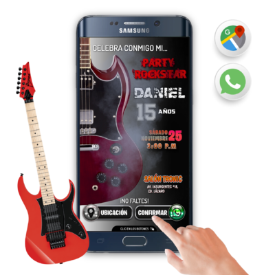 Cumpleaños Rockstar – Invitación Interactiva de Cumpleaños para WhatsApp