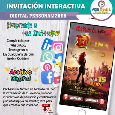 Descendientes, El Ascenso de Red – Invitación Interactiva de Cumpleaños para WhatsApp