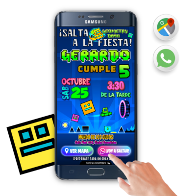 Geometry Dash – Invitación Interactiva de Cumpleaños para WhatsApp