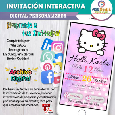 Cumpleaños con Hello Kitty – Invitación Interactiva de Cumpleaños para WhatsApp