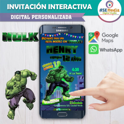Hulk – Invitación Interactiva de Cumpleaños para WhatsApp
