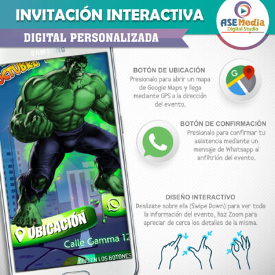Hulk – Invitación Interactiva de Cumpleaños para WhatsApp