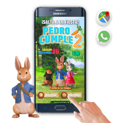 Peter Rabbit – Invitación Interactiva de Cumpleaños para WhatsApp