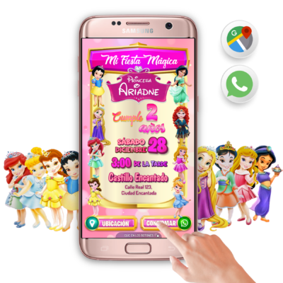 Princesas Disney Bebé – Invitación Interactiva de Cumpleaños para WhatsApp