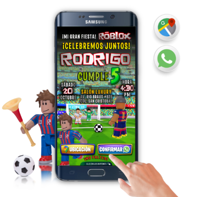 Roblox Football Soccer – Invitación Interactiva de Cumpleaños para WhatsApp