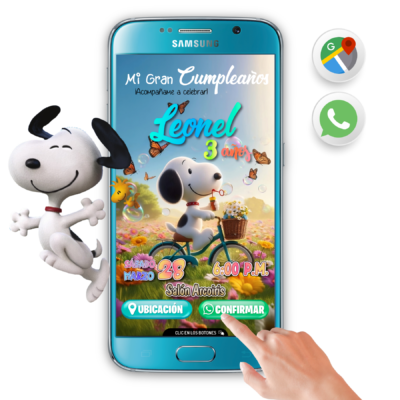 Cumpleaños con Snoopy – Invitación Interactiva de Cumpleaños para WhatsApp