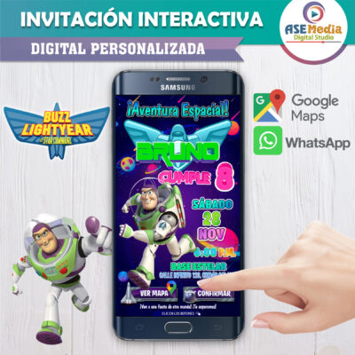 Toy Story, Buzz Lightyear – Invitación Interactiva de Cumpleaños para WhatsApp