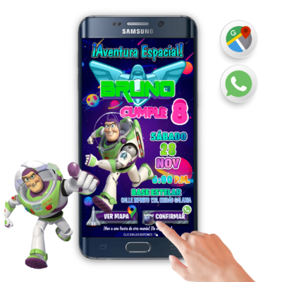 Toy Story, Buzz Lightyear – Invitación Interactiva de Cumpleaños para WhatsApp