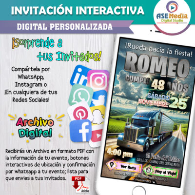Cumpleaños Trailero – Invitación Interactiva de Cumpleaños para WhatsApp