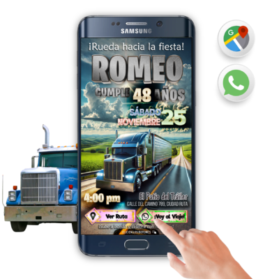 Cumpleaños Trailero – Invitación Interactiva de Cumpleaños para WhatsApp