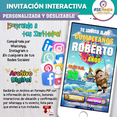 Russell, Una Aventura de Altura – Invitación Interactiva de Cumpleaños para WhatsApp