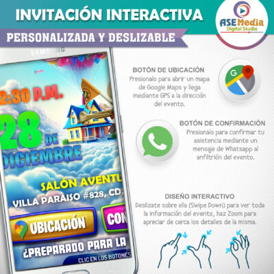 Russell, Una Aventura de Altura – Invitación Interactiva de Cumpleaños para WhatsApp