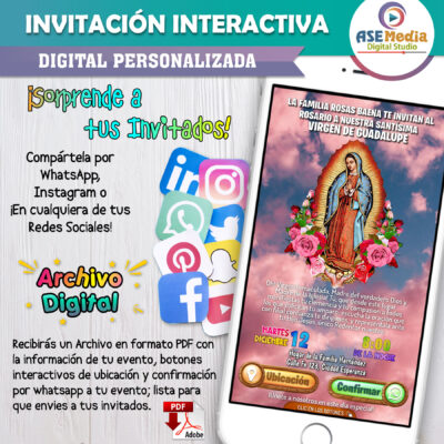Rezo a la Virgen de Guadalupe – Invitación Interactiva de Cumpleaños para WhatsApp