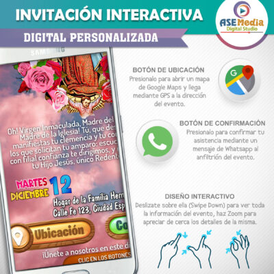 Rezo a la Virgen de Guadalupe – Invitación Interactiva de Cumpleaños para WhatsApp