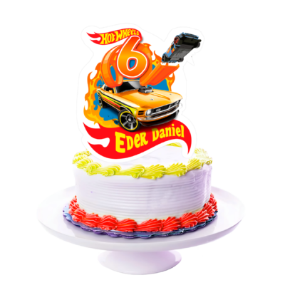 Hotwheels Automovil Cake Topper Letrero Imprimible para Pastel