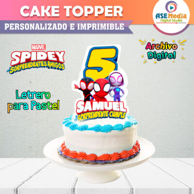 Ghost Spider Gwen Cake Topper Letrero Imprimible para Pastel