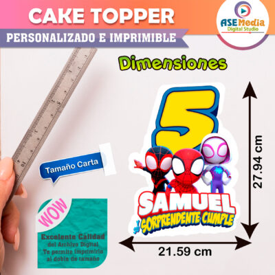 Ghost Spider Gwen Cake Topper Letrero Imprimible para Pastel