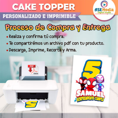 Ghost Spider Gwen Cake Topper Letrero Imprimible para Pastel