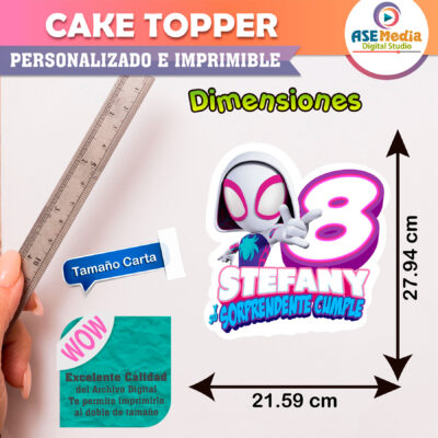 Spidey Spiderman Cake Topper Letrero Imprimible para Pastel