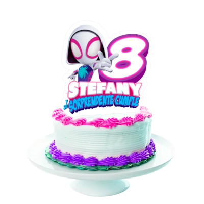 Ghost Spider Gwen Cake Topper Letrero Imprimible para Pastel (copia)