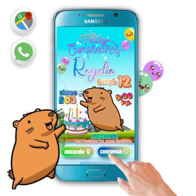 Capybara para Niño – Invitación Interactiva de Cumpleaños para WhatsApp