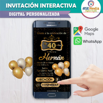 Mi Cumpleaños Dorado – Invitación Interactiva de Cumpleaños para WhatsApp