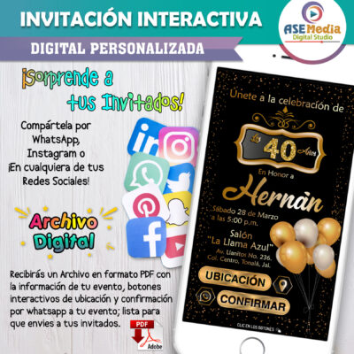 Mi Cumpleaños Dorado – Invitación Interactiva de Cumpleaños para WhatsApp
