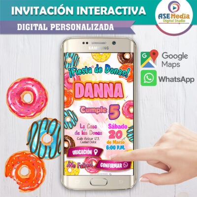 Flores Abstractas – Invitación Interactiva de Cumpleaños para WhatsApp