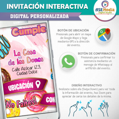 Flores Abstractas – Invitación Interactiva de Cumpleaños para WhatsApp