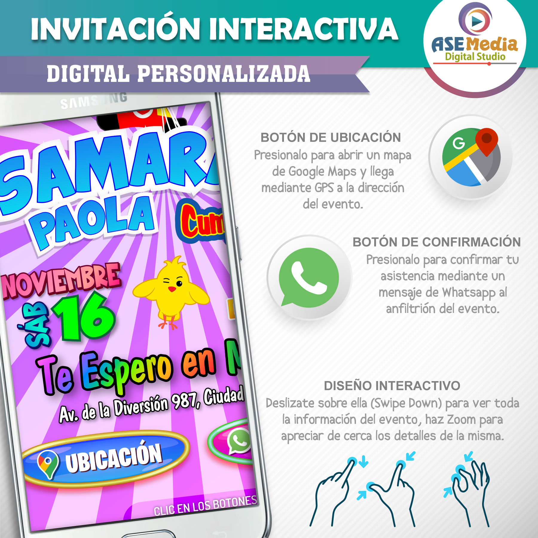 Capybara para Niño – Invitación Interactiva de Cumpleaños para WhatsApp