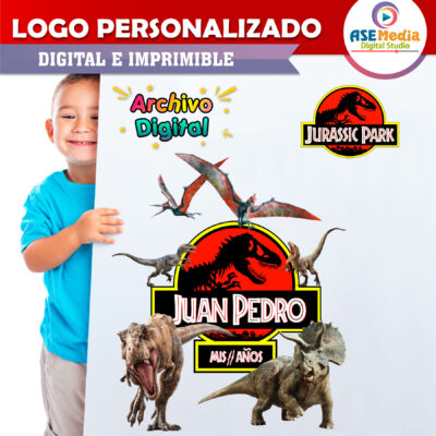 Jurassic Park Dinosaurios Logo Personalizado con Nombre