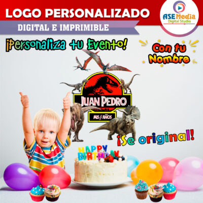 Jurassic Park Dinosaurios Logo Personalizado con Nombre