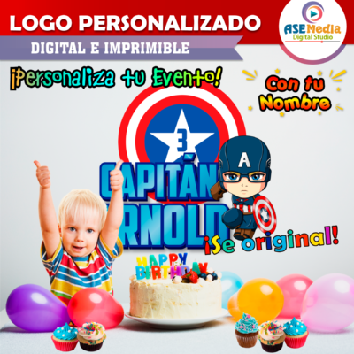Capitán América Logo Personalizado con Nombre