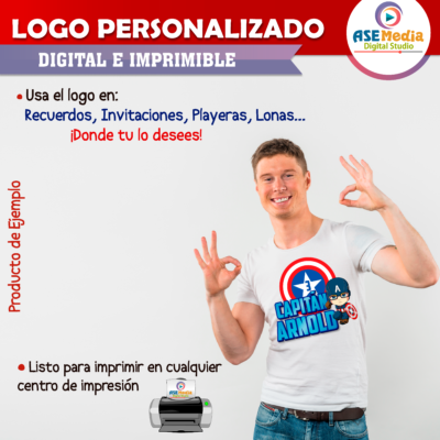 Capitán América Logo Personalizado con Nombre