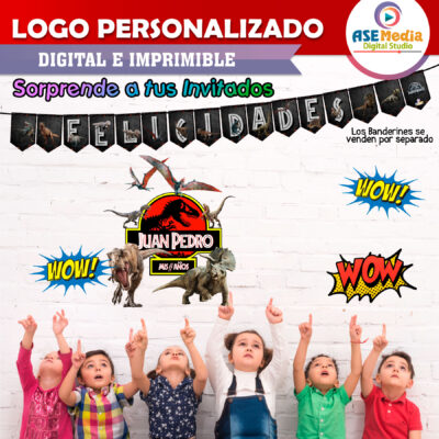 Jurassic Park Dinosaurios Logo Personalizado con Nombre