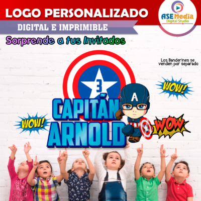 Capitán América Logo Personalizado con Nombre