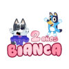 Bluey y Muffin Logo Personalizado con Nombre