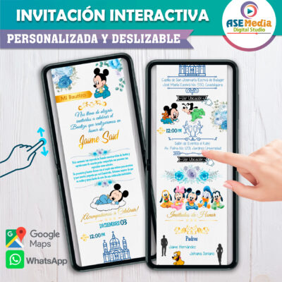 Bautizo Baby Mickey Mouse – Invitación Interactiva para WhatsApp