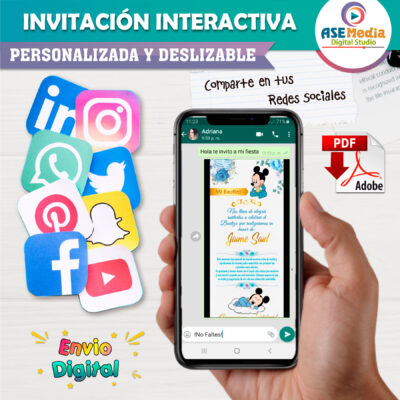 Bautizo Baby Mickey Mouse – Invitación Interactiva para WhatsApp