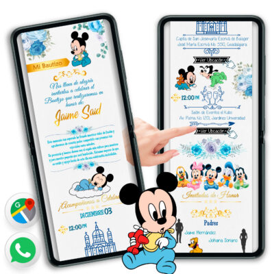 Bautizo Baby Mickey Mouse – Invitación Interactiva para WhatsApp