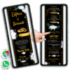 Mi Boda en Dorado y Blanco con Fondo Oscuro Invitación Interactiva para Boda