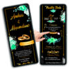 Mi Boda Dorado y Negro, Flores Verdes Invitación Interactiva para Boda