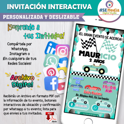 Cumpleaños Carreras – Invitación Interactiva de Cumpleaños para WhatsApp