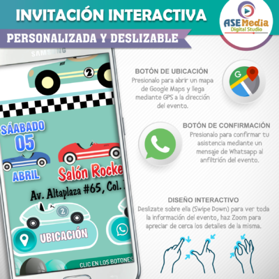 Cumpleaños Carreras – Invitación Interactiva de Cumpleaños para WhatsApp