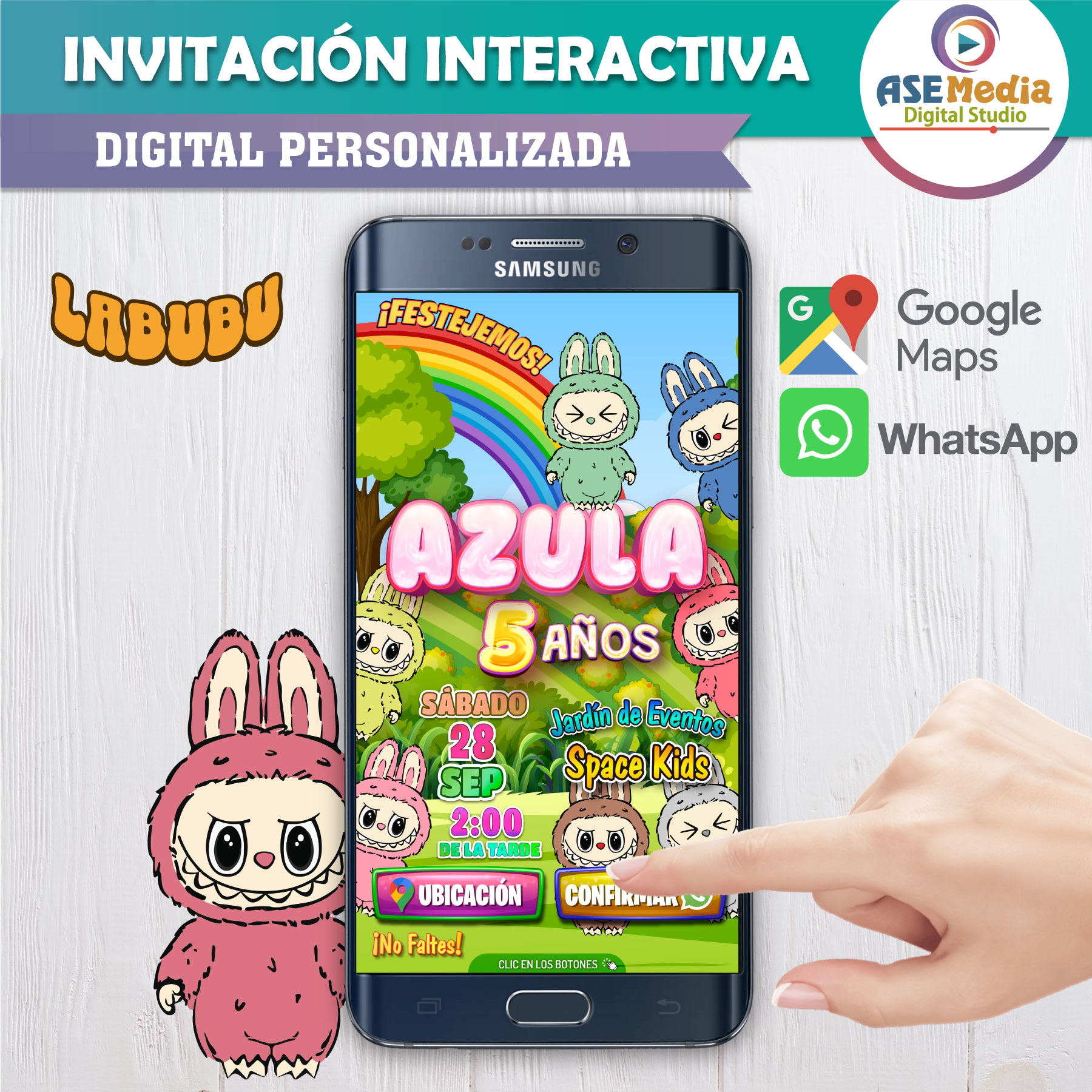 Abejitas- Invitación Interactiva de Cumpleaños para WhatsApp