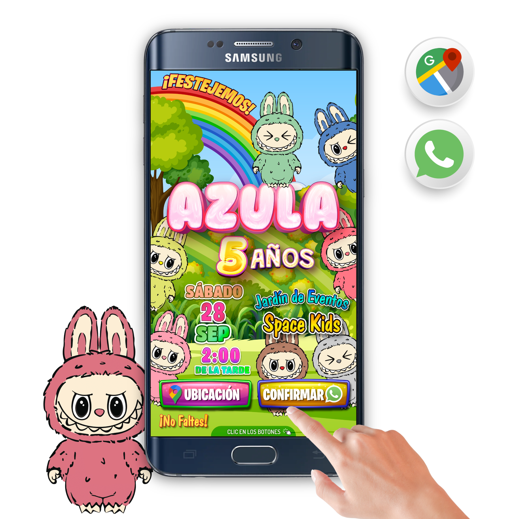 Labubu – Invitación Interactiva de Cumpleaños para WhatsApp