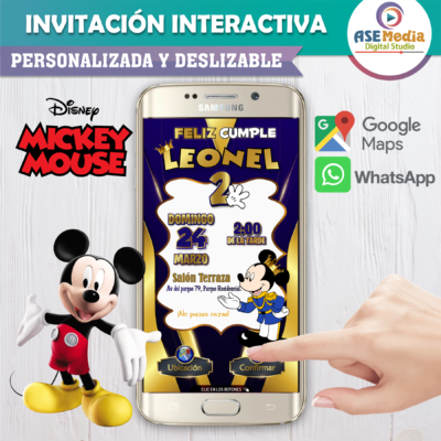 Mickey Mouse Principe – Invitación Interactiva de Cumpleaños para WhatsApp