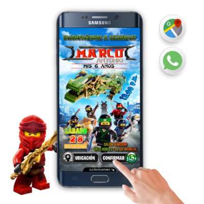 Ninjago – Invitación Interactiva de Cumpleaños para WhatsApp