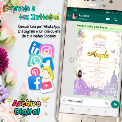 Mis XV Años Rapunzel Invitación Digital