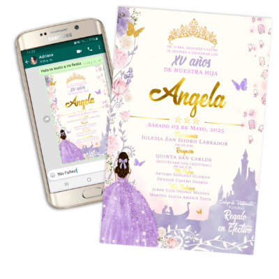 Mis XV Años Rapunzel Invitación Digital